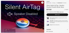 改装过的苹果 AirTag 被公开出售：去掉蜂鸣器，更