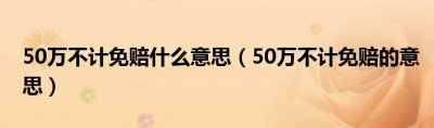 50万不计免赔什么意思？50万不计免赔的意思介绍