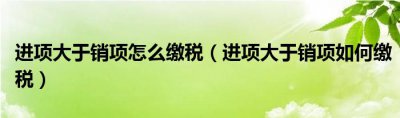 进项大于销项怎么缴税？ 进项大于销项缴税流程