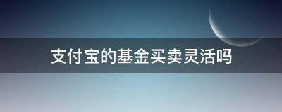 支付宝的基金买卖灵活吗？戳这里涨姿势