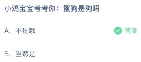 鬣狗是狗吗？鬣狗属于什么科目？蚂蚁庄园今日答案最新4.30