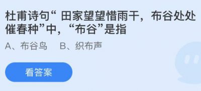 杜甫诗句“田家望望惜雨干，布谷处处催春种”