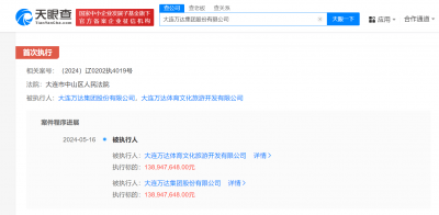 王健林又有麻烦了！大连万达集团等被强执1.3亿