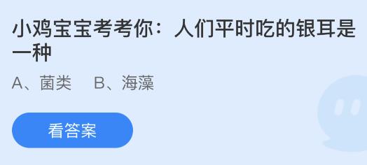 人们平时吃的银耳是一种什么东西？蚂蚁庄园今日答案最新7.9