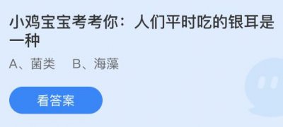 人们平时吃的银耳是一种什么东西？蚂蚁庄园7