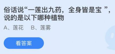 俗话说“一莲出九药，全身皆是宝”说的是以下