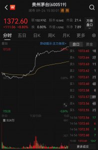 贵州茅台飙涨8% 成交额超130亿元创年内新高