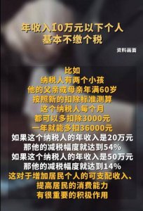 年收入10万元以内基本不用缴纳个税 这是什么神