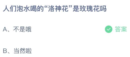 人们泡水喝的“洛神花”是玫瑰花吗？蚂蚁庄园今日答案最新10.25