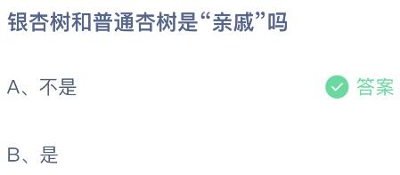 银杏树和普通杏树是“亲戚”吗？蚂蚁庄园课堂最新答案11月19日