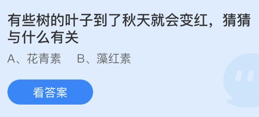 有些树的叶子到了秋天就会变红，与什么有关？蚂蚁庄园课堂最新答案11月23日