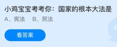 国家的根本大法是宪法还是民法？蚂蚁庄园12.4小