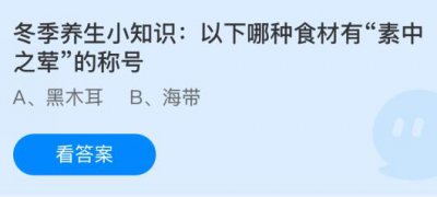 以下哪种食材有“素中之荤”的称号？蚂蚁庄园